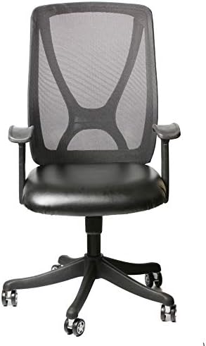 Seat Chacha ® Medium Back Mesh Office Chair - Black and Silver Finish PP Arms Ergonomic Computer Desk Task Chair and Lumbar Support (Black-Mesh)