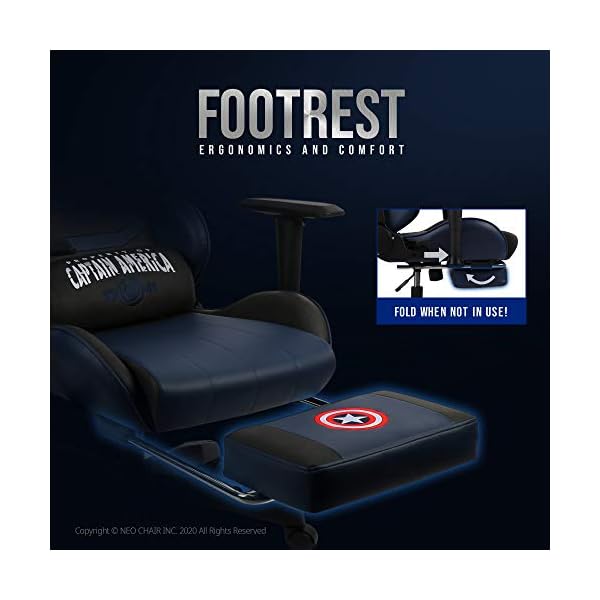 Silla Gamer Marvel Capitan America Con Apoya Pies - Imagen 5