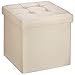 Ollieroo® Faux Leather Folding Storage Ottoman Bench Seat Foot Rest Stool Coffee Table (15''X15''X15'' Beige)
