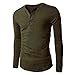 ZZhong Men's Slim Fit Long Sleeve Tee Shirt Casual Grandad Neck Tops