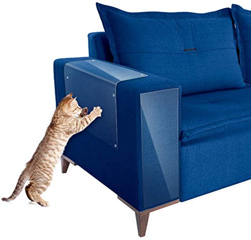 Furniture Scratch Guards - YOUTHINK 8 Packs Premium Flexible Transparent Cat Couch Protector with Self Adhesive & Wrist Pins for Protecting Furniture, Sofa, Chair, Door, floor, Car Seat