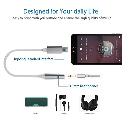 B. 92003 Adapter Headphone Jack, Lightning to 3.5 mm Headphone Jack Adapter for iPhone 7/7 Plus Accessories - Thumbnail 4
