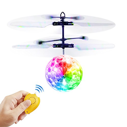 Betheaces Flying Ball, RC Flying Toy, Boys Toys, Infrared Induction Helicopter Drone with Colorful Shinning LED Light and Remote Controller for Kids, Gifts for Boys and Girls, Indoor and Outdoor Game