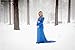 JustVH Maternity Elegant Fitted Maternity Gown Long Sleeve Cross-Front V Neck Slim Fit Maxi Photography Dress for Photoshoot A- Royal Blue