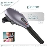 Gideon Back and Body Deep Tissue Massager - Hand Held Portable Cordless Rechargeable; 3 Interchangeable Nodes - 5 Massaging Modes & 5 Speeds for Muscle Pains Etc.