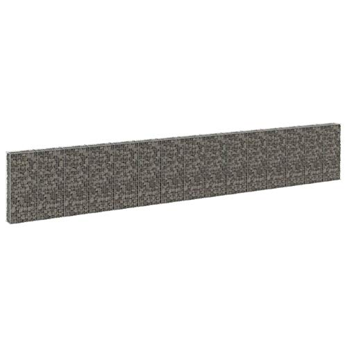 Tidyard Gabionen Gabionenwand mit Abdeckung Steingabionen Steinkorb Gabionen Drahtkorb Draht Mauer Verzinkter Stahl… – Bild 3