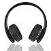 Fetta Wired On Ear Headphones with 3.5mm Audio Cable Wireless Stereo Bluetooth Headphones with Mic Protable Headsets Earphones for Smartphones,PC,Laptop,MP3 Player and More (Black)