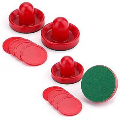 Faswin Home Standard Air Hockey Replacement Pucks &amp; Slider Pusher Goalies for Game Tables, Equipment, Accessories(4 Striker, 8 Puck Pack)