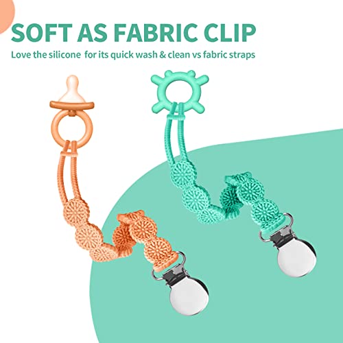 Viyuse Pacifier Clips Pacifier Holder Baby Girl Silicone Clip Pacifier