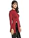 ANGVNSWomen Long Sleeve Split Slim Fit High Neck Shirt