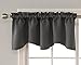 Deconovo Scalloped Valances for Living Room, Blackout Window Valances for Kitchen, Rod Pocket Short Cutains ((42x18 Inch, Dark Grey, 1 Panel)