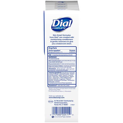DIAL ANTIBACTERIAL BAR SOAP, REFRESH & RENEW, WHITE, 4 OZ, 8 BARS