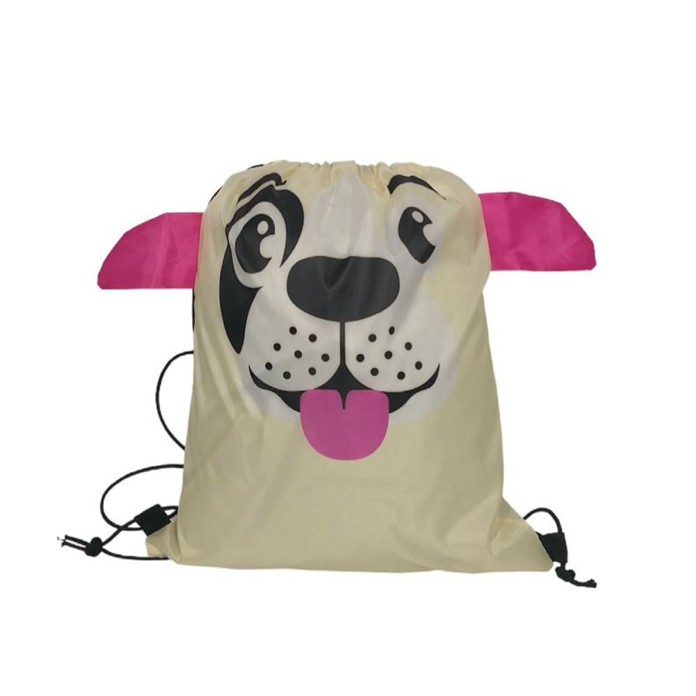 Creative Cartoon Animal Beach Bag, Portable Swimsuit Backpack, Drawstring Storage Bag for Shell Sea Pool Toy (Dog)
