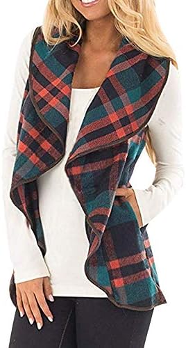 Women Vest Woolen Coat Keep Warm Cardigan Coat Sleeveless Jacket Green