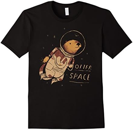 Mens Otter space! space otter T-shirt. otter pun cute otter shirt Medium Black