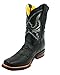 Men cowboy boots Genuine Cowhide Leather Print Rodeo Boots_Black-10.5