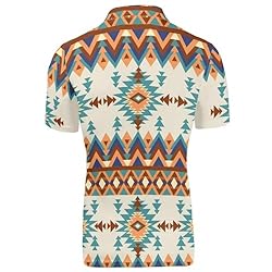 HUGS IDEA Men's Shirts Aztec Navajo Geometric Print