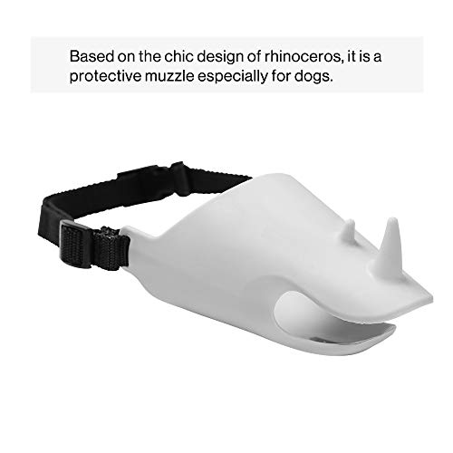 pidan Dog Muzzle Anti Bite Pet Muzzles Mouth Cover Adjustable Prevent from Biting Barking and Chewing TPR for Small Medium Dog(Rhinoceros Type) (S) - Thumbnail 2