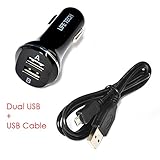 For Jabra Cruiser / Cruiser2 / Drive / Freeway / Journey Life-Tech(TM) Dual Ports USB Car Charger Adapter + USB Charging/Data Cable
