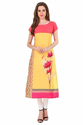 new ethnic 4 you woman's digital printed crepe straight cut kurti_eva005