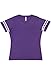 LAT Ladies Fine Jersey Short Sleeve Football Tee (3537) Vintage Purple/Blended White, XL