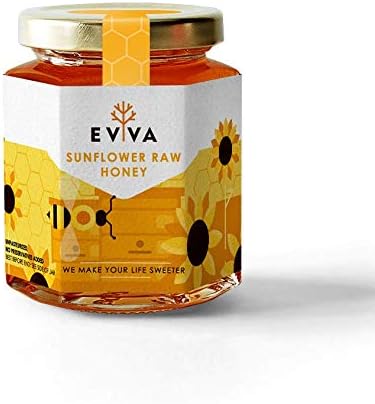 EVVA Honey - Pure Honey in a Glass Jar - Natural Honey - Moldova Wild Honey (Sunflower Honey, 17 Ounce)