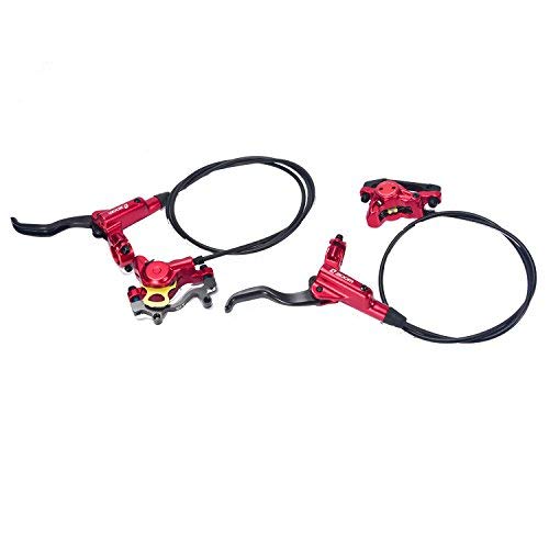 Zoom- HB-875 Hydraulic Disc Brake Front & Rear 750mm & 1400mm Set for Mountain Bike MTB BMX (Red)