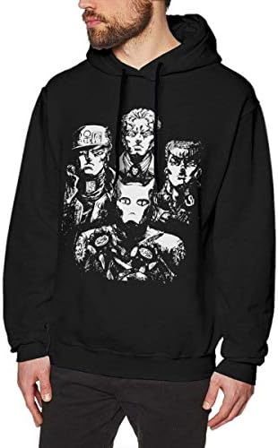Jojos Bizarre Adventure Mens Long Sleeve Sweatshirts Men's Hoodies Black