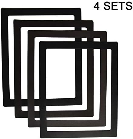 Magnetic Photo Frames,Sooard 4 Sets Double Layer Magnetic Picture Frames 8x10,Photo Collage for Refrigerator, Fridge, Office Cabinet and Wall Decoration (Black)
