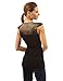 PattyBoutik Women Ruched Eyelet Tie Back Sleeveless Tops (Black S)