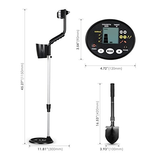 INTEY Metal Detector with LCD Showing Detecting Depth and HighAccuracy Discrimination in Oxford