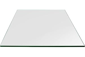 Augeno 36 inch Square 1/4" Thick Flat Polished Edge Glass Table Top - Tempered, Scratch Resistant & Safety Replacement Glass Designed for Dining, Coffee, Patio & End Tables