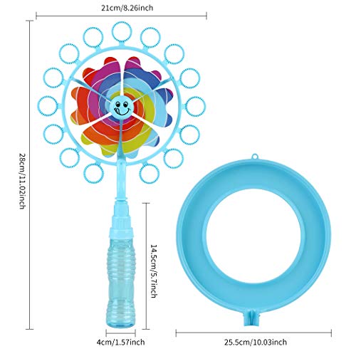 B bangcool Pinwheel Bubble Wand Set, Wind Spinner Bubble Blowing Toy Windmill Bubbles Maker for All Age Kids & Adults