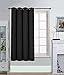 Utopia Bedding Blackout Room Darkening Curtains Window Panel Drapes - Black Color - 1 Panel - 52 Inches Wide by 63 Inches Long - 8 Grommets/Rings per Panel - 1 Tie Back Included