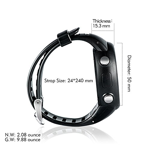 EZON GPS Sports Watch Outdoor with Distance Pace Alarm and Calorie Counter for Men T031A01 Black