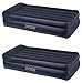 Intex Twin Raised Pillow Rest Flocked Airbeds with Built-In Air Pump (2 Pack)