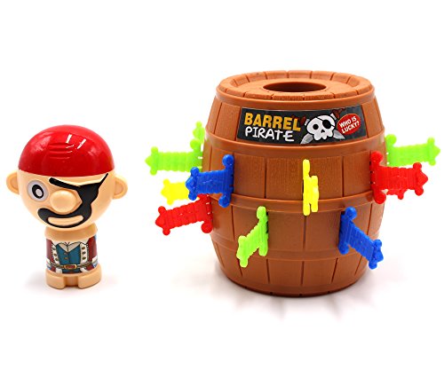 Pirate Funny Barrel Novelty Toy Bucket for Kids and Adults Lucky Stab Toys Game with Breathtaking Curious and Interesting - Great Size for Travel Party Gathering (Cool)