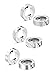 Jstyle 3-6 Pairs Stainless Steel Mens Womens Hoop Earrings Clip On CZ Non-Piercing
