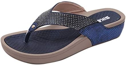 Glitter Clip Toe Flats Flip Flop,VPASS Women Bohemian Crystal Flat Wedges Sandals Beach Travel Summer Freedom Shoes Slippers