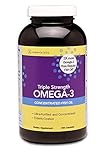 Triple Strength OMEGA-3 (by InnovixLabs). Concentrated Fish Oil, 900 mg Omega-3 per Pill. Enteric Coated, Odorless & Burp-Free, 200 Capsules.