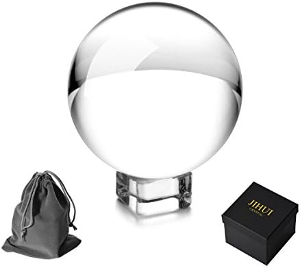 JIHUI Clear Crystal Ball 60mm with Free Stand K9 Crystal Glass Ball for Photography Prop