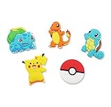 Finex - Set of 5 LARGE 3 inches - Pikachu Refrigerator Magnets Fridge Magnet Set for Locker - Yellow Pikachu Red Poke Ball White Pokeball Pikachu Charmander Bulbasaur Squirtle