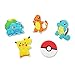 Finex - Set of 5 LARGE 3 inches - Pikachu Refrigerator Magnets Fridge Magnet Set for Locker - Yellow Pikachu Red Poke Ball White Pokeball Pikachu Charmander Bulbasaur Squirtle