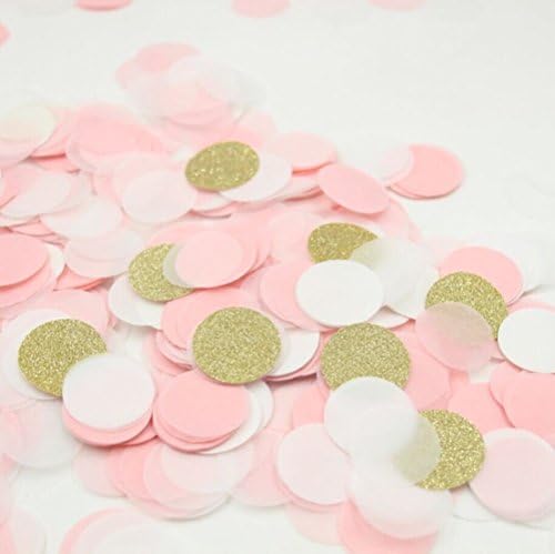 Festivous Wishel 4000 Pieces Paper Confetti 1 Inch Round Tissue Paper Table Confetti Dots for Wedding Party Decoration