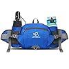 WATERFLY Gürteltasche mit Flaschenhalter, Gurt Verstellt Bauchtasche Hundetraining Handyfach Wasserdicht Hüfttasche für Wandern Reise Camping Blau