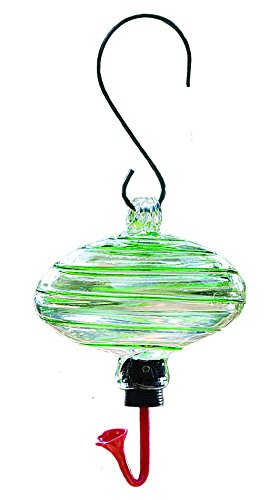 Gardman BA05701 Oval Green Swirl Glass Hummingbird Feeder, 6