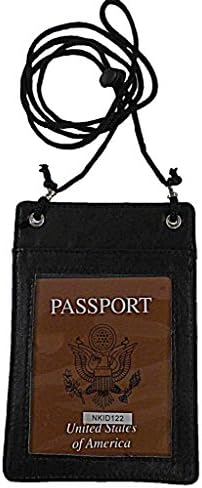 Leather Neck Pouch - Black