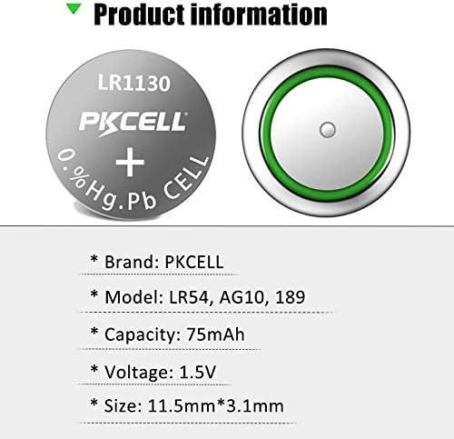 PKCELL 1.5V AG10 LR1130/189 /LR54 Alkaline Button Cell Battery Batteries (8PCS) - Image 5