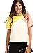Romwe Womens Color Block Short Sleeve Back Zipper T-Shirt Top Blouse Muliticolored S