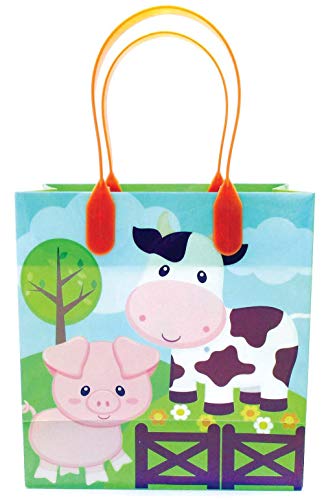 Barnyard Farm Animals Party Favor Treat Bags, 12 Pack